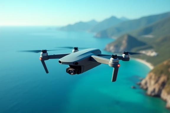 바다 위를 비행하는 고성능 드론
