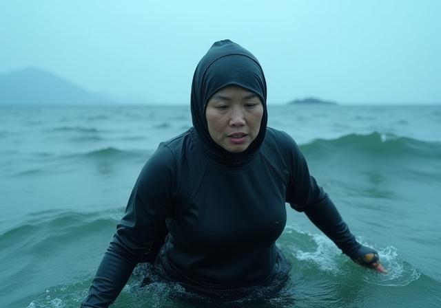 제주 해녀 다큐멘터리 촬영 장면